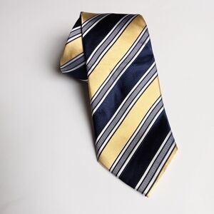 Donald Trump Signature Collection 100% Silk Necktie Stripes Yellow Blue Classic